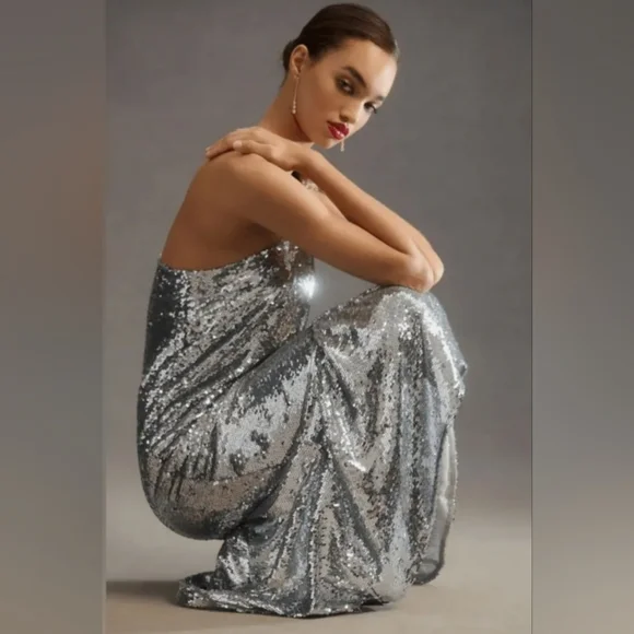 NWT MAEVE Anthropologie One-shoulder Sequin Dress - Picture 9 of 9